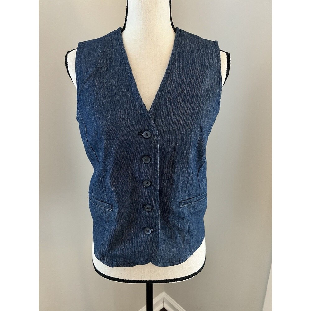 ZARA Dark Denim Vest Size Small EUC